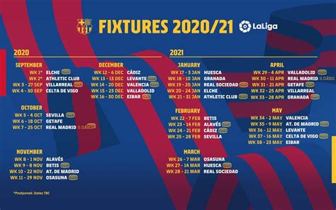 fc barcelona schedule 2020 2021